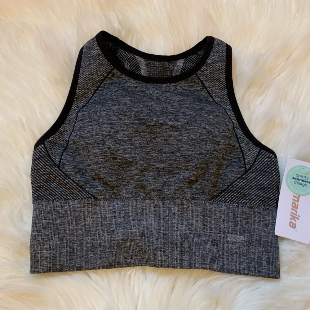 Marika Long Sports Bra - NWT Small - Heather Black